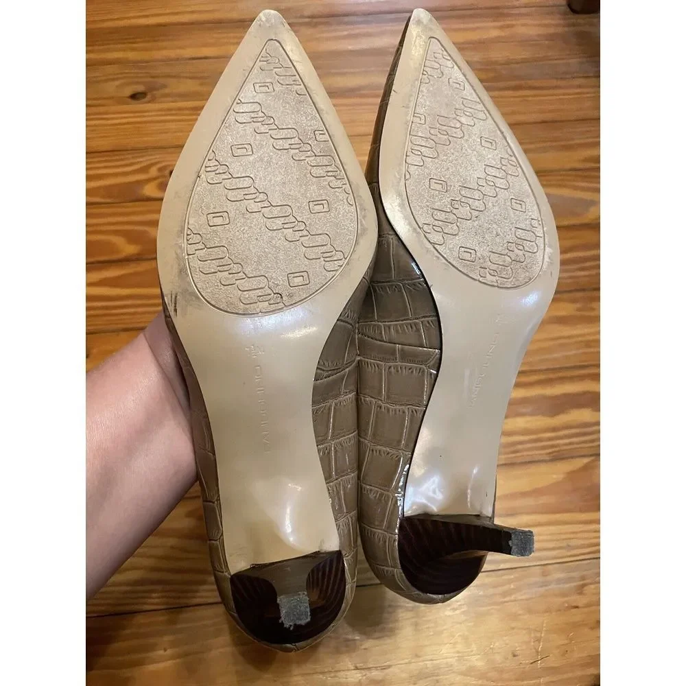 BANDOLINO Brown Snake Print Heels‎ Size 7.5 M